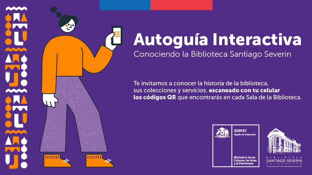 afiche con ilustración de niña escaneando código QR