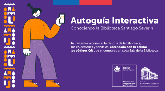 afiche con ilustración de niña escaneando código QR