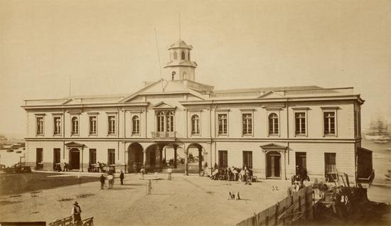 Edificio de la Bolsa de Comercio, Valparaíso, siglo XIX.